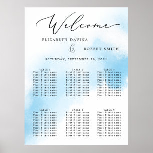 Poster Sky Watercolor Laver et mariage élégant