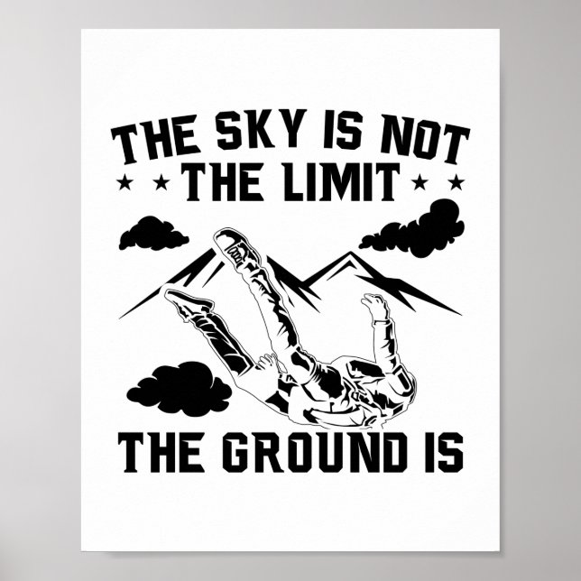 Poster Skydive Hobby | Idée cadeau de parachute Skydiving (Devant)