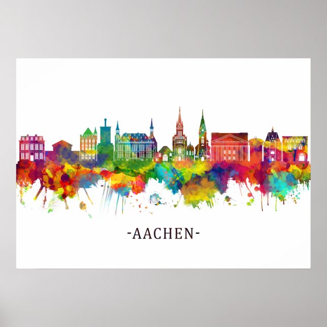 Poster Skyline Aachen Allemagne (Devant)