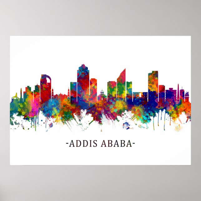 Poster Skyline Addis-Abeba Ethiopie (Devant)