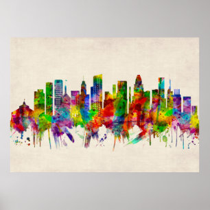 Poster Skyline Baltimore Maryland