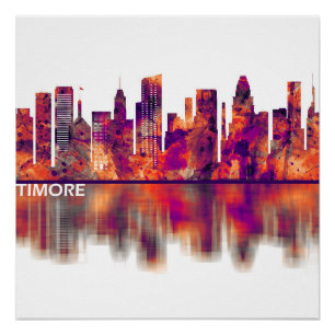 Poster Skyline Baltimore Maryland