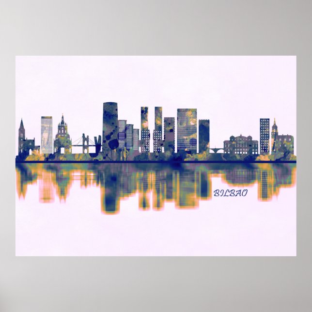 Poster Skyline Bilbao (Devant)