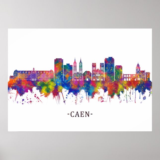 Poster Skyline Caen France (Devant)