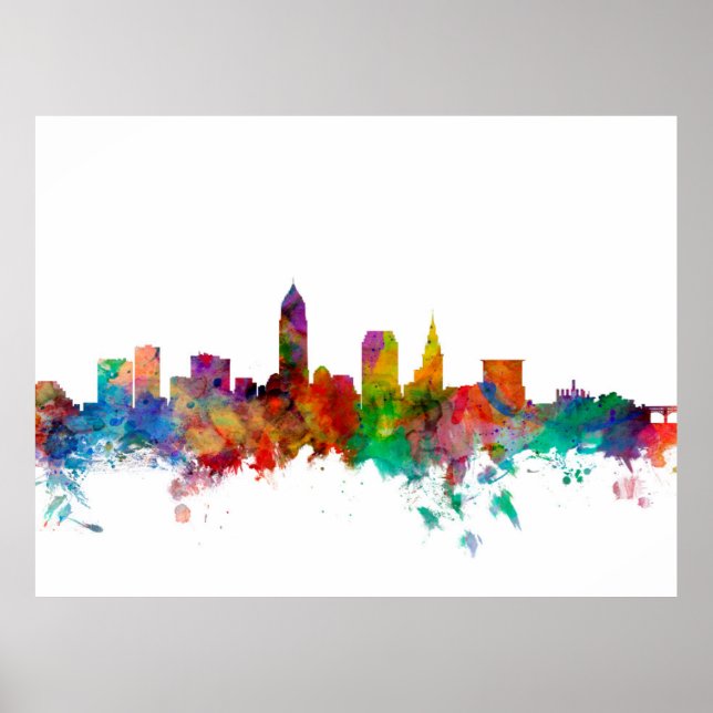 Poster Skyline Cleveland Ohio (Devant)