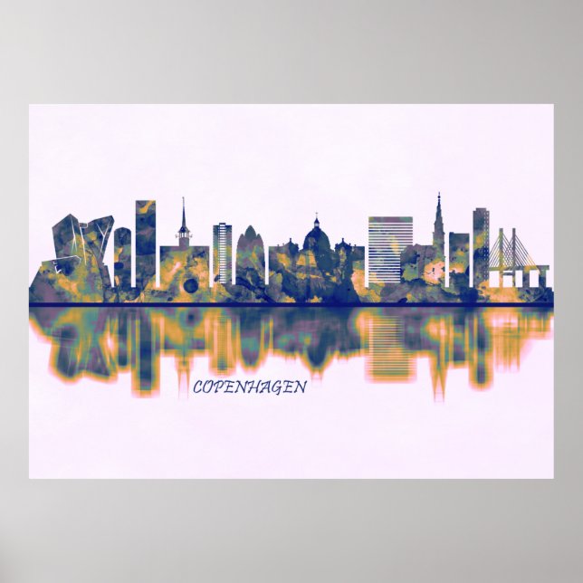 Poster Skyline Copenhague (Devant)