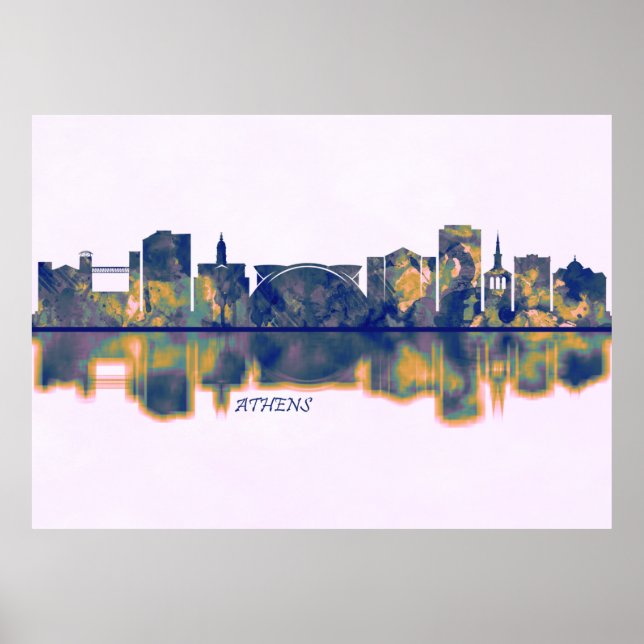 Poster Skyline d'Athènes (Devant)