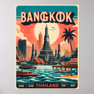 Poster Skyline de Bangkok - Thailande cadeaux de voyage