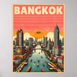Poster Skyline de Bangkok - Thailande cadeaux de voyage