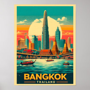 Poster Skyline de Bangkok - Thailande cadeaux de voyage