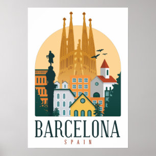 Poster Skyline de Barcelone