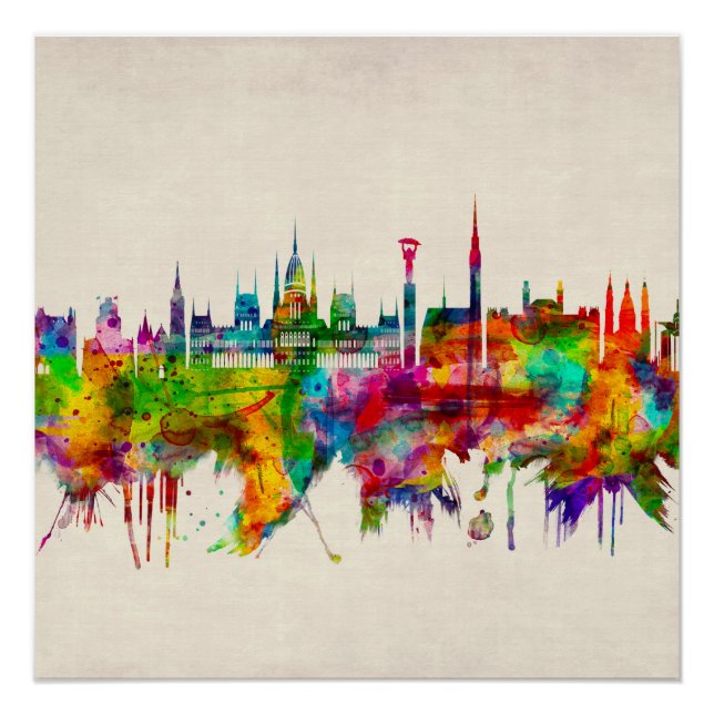 Poster Skyline de Budapest (Devant)