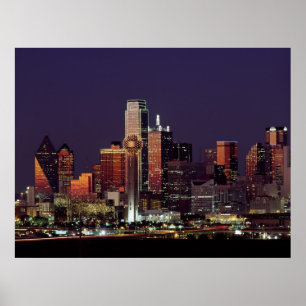 Poster Skyline de Dallas, Texas