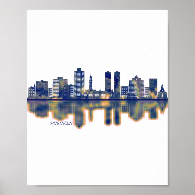 Poster Skyline de Hoboken (Devant)