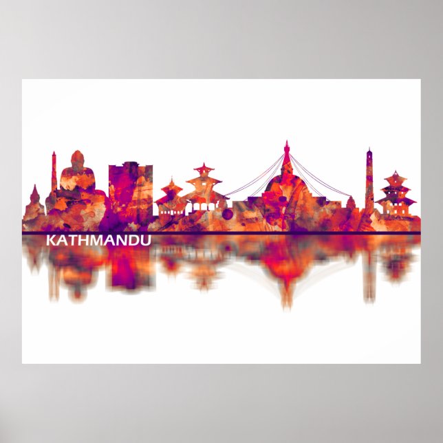 Poster Skyline de Katmandou (Devant)