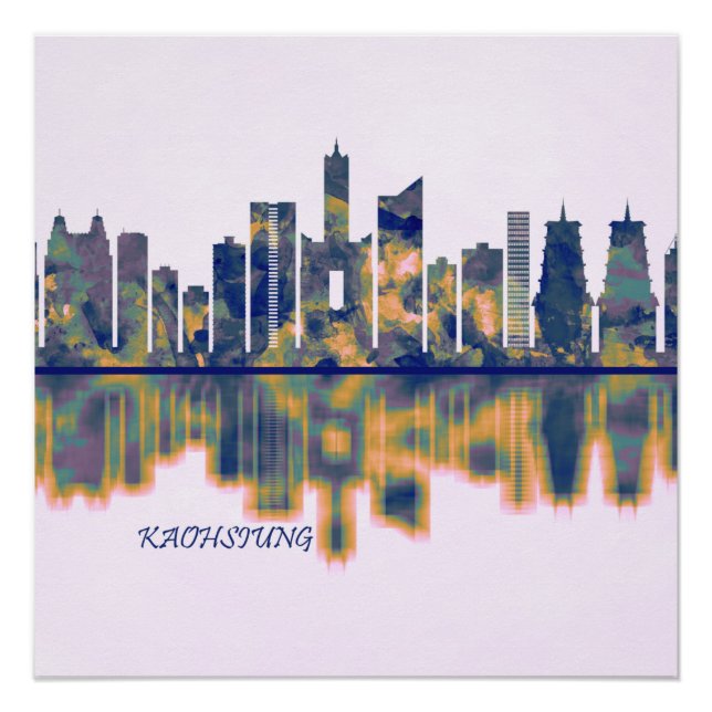 Poster Skyline de la ville de Kaohsiung (Devant)