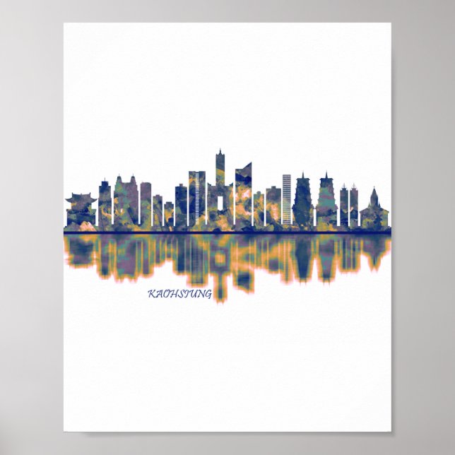 Poster Skyline de la ville de Kaohsiung (Devant)