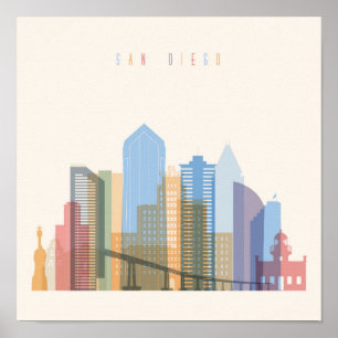 Poster Skyline de la ville de San Diego