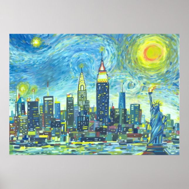 Poster Skyline de Manhattan (Devant)