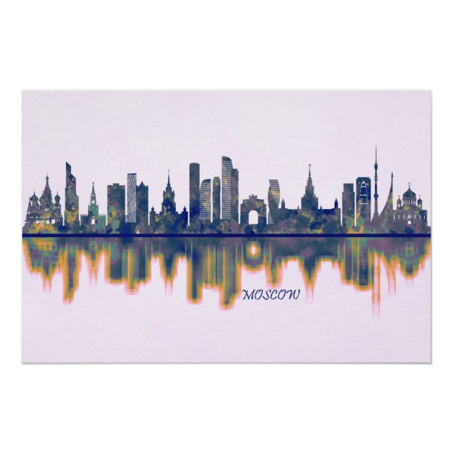 Poster Skyline de Moscou (Devant)