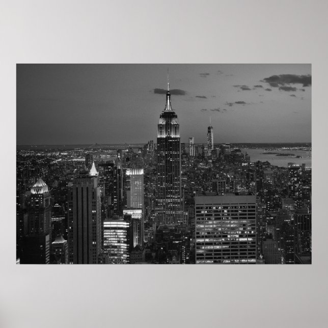 Poster Skyline de nuit de New York (Devant)