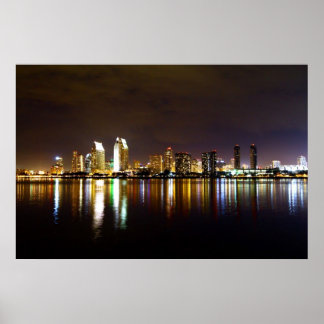 Poster Skyline de nuit San Diego