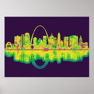 Poster Skyline de Saint-Louis Missouri