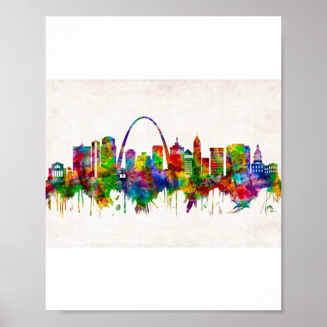 Poster Skyline de Saint-Louis Missouri (Devant)
