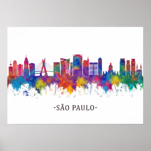 Poster Skyline de São Paulo Brésil