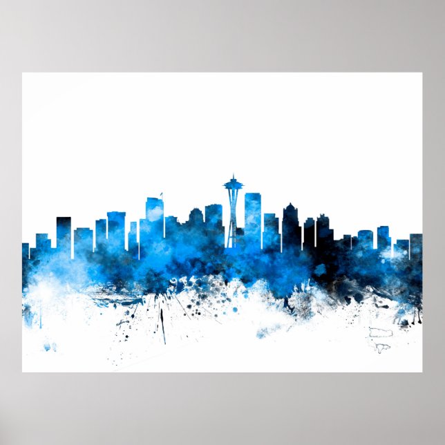 Poster Skyline de Seattle (Devant)