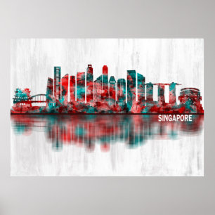 Poster Skyline de Singapour