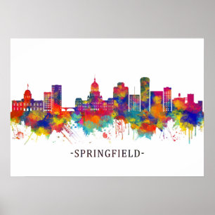 Poster Skyline de Springfield Illinois