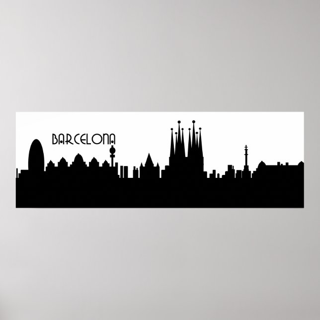 Poster skyline deco de barcelone (Devant)