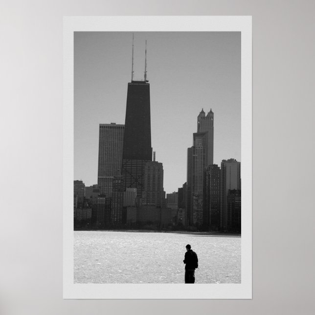 Poster skyline d'hiver, chicago (Devant)