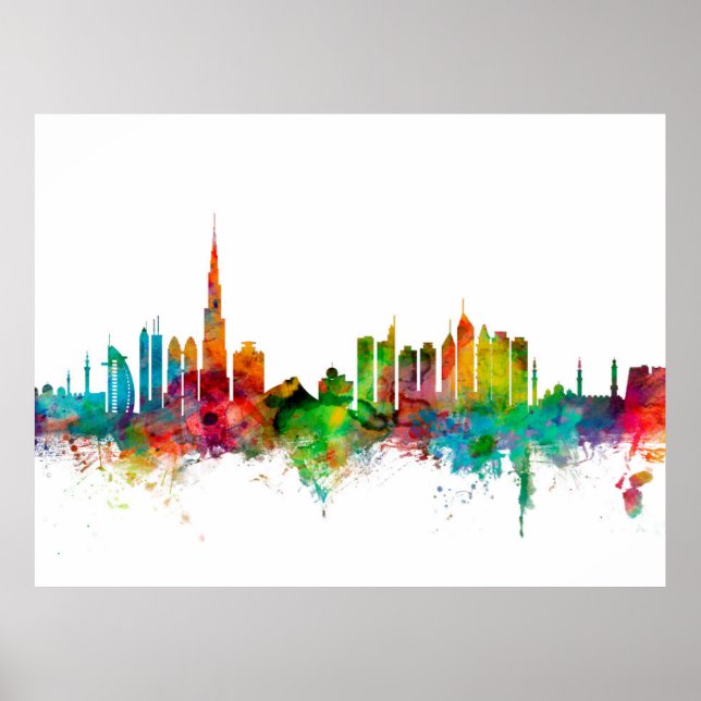 Poster Skyline Dubaï (Devant)
