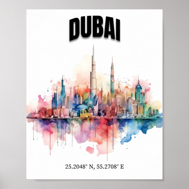 Poster Skyline Dubaï (Devant)