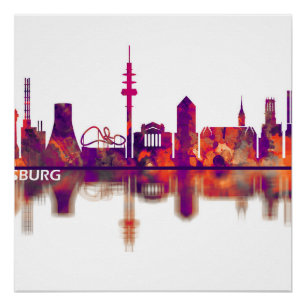Poster Skyline Duisburg Allemagne