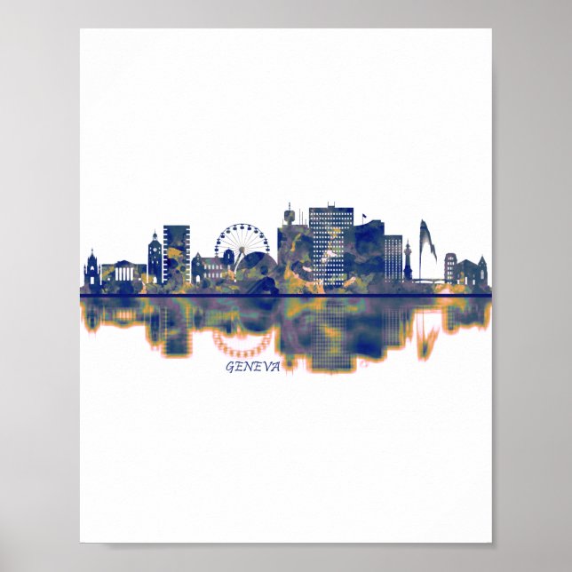 Poster Skyline Genève (Devant)