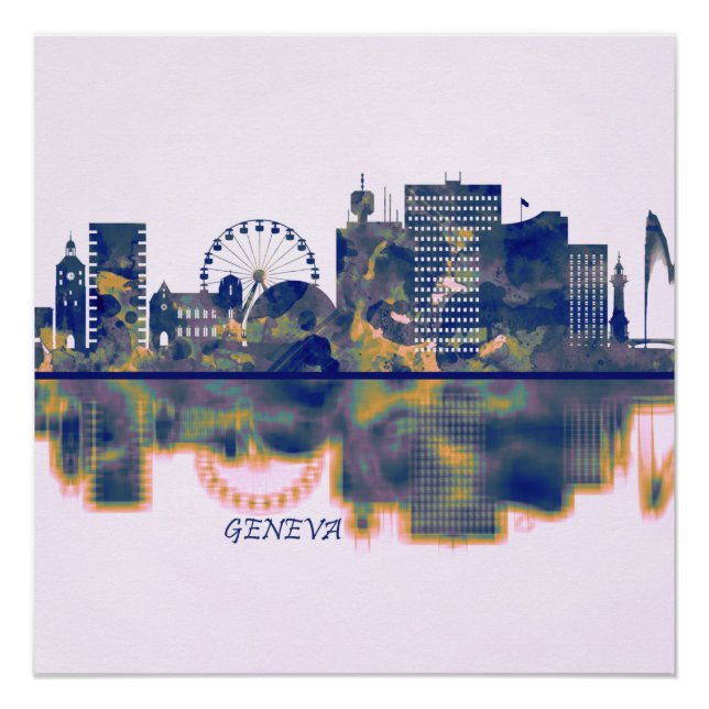 Poster Skyline Genève (Devant)