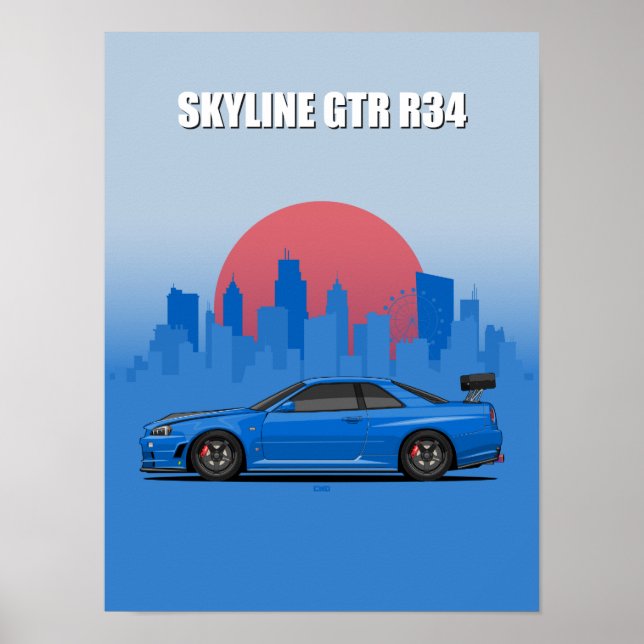 Poster Skyline GTR R34 (Devant)