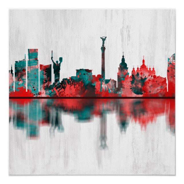 Poster Skyline Kiev Ukraine (Devant)