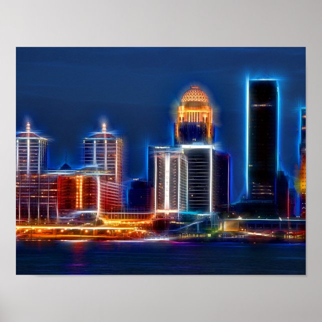 Poster Skyline Louisville Ky (Devant)