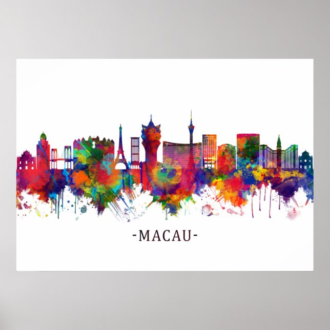 Poster Skyline Macau China (Devant)