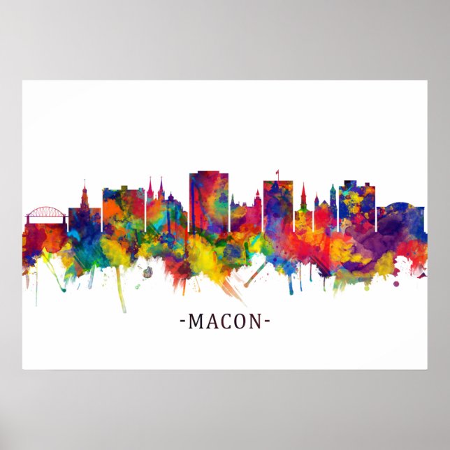 Poster Skyline Macon Georgia (Devant)