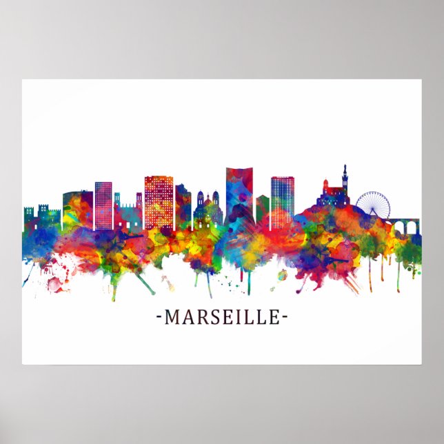 Poster Skyline Marseille France (Devant)