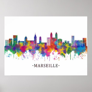 Poster Skyline Marseille France