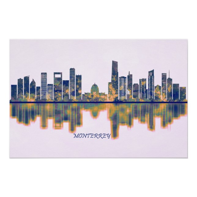 Poster Skyline Monterrey (Devant)