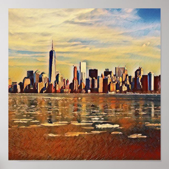 Poster Skyline New York Abstrait (Devant)