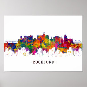 Poster Skyline Rockford Illinois