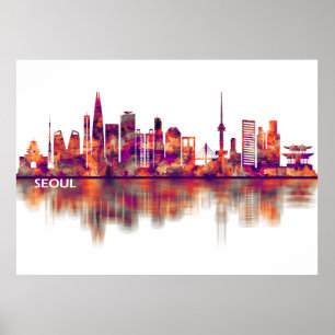 Poster Skyline Séoul Corée du Sud